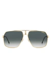 Carrera Eyewear 62mm Oversize Gradient Navigator Sunglasses In Gold Red/ Green Shaded