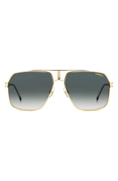 Carrera Eyewear 62mm Oversize Gradient Navigator Sunglasses In Gold Red/ Green Shaded