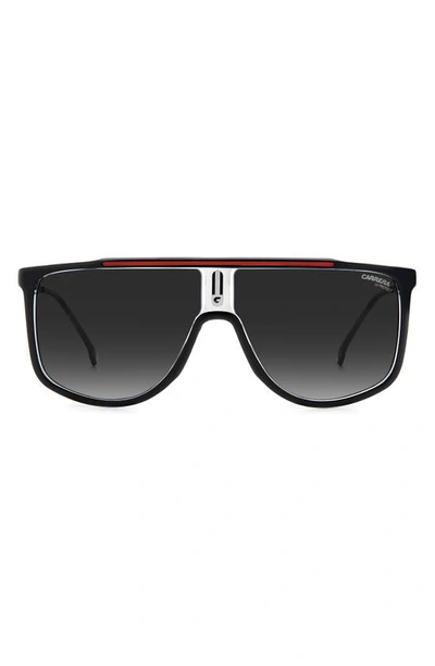 Carrera Eyewear 61mm Gradient Flat Top Sunglasses In Black Red/ Grey Shaded