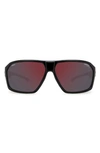 Carrera Eyewear X Dacati Carduc 66mm Oversize Rectangle Flat Top Sunglasses In Black/ Rdmir Pz Highco