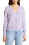 Nordstrom Signature V-neck Cashmere & Cotton Cardigan In Purple Spray