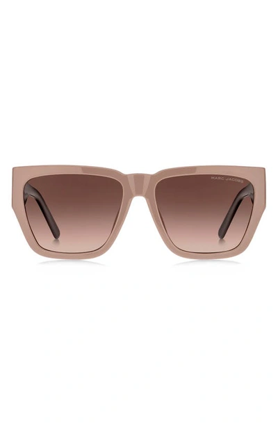 Marc Jacobs 57mm Gradient Square Sunglasses In Beige Grey/ Brown Gradient