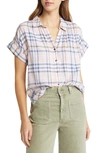 Caslon Stripe Woven Shirt In Pink- White Blue Plaid