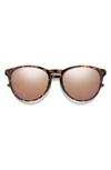 Smith Wander 55mm Chromapop™ Polarized Round Sunglasses In Tortoise / Rose Gold Mirror