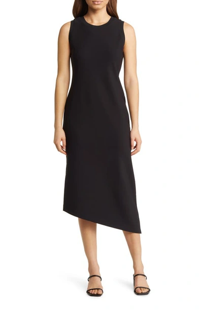 Nordstrom Signature Asymmetric Hem Sleeveless Dress In Black