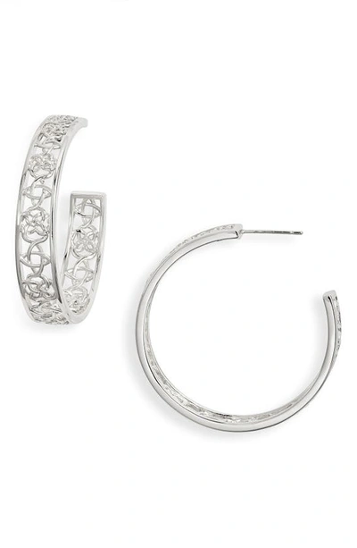 Kendra Scott Kelly Hoop Earrings In Silver