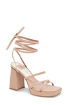 Dolce Vita Amanda Ankle Tie Block Heel Sandal In Cream