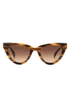 Rag & Bone 52mm Cat Eye Sunglasses In Brown Horn/ Brown Gradient