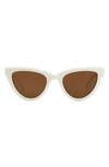Rag & Bone 52mm Cat Eye Sunglasses In White/ Brown