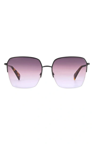 Rag & Bone 58mm Square Sunglasses In Black/ Brown Violet
