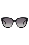 Rag & Bone 56mm Gradient Polarized Square Sunglasses In Black/ Gray Polar
