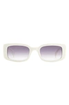 Rag & Bone 52mm Rectangular Sunglasses In White/purple Gradient