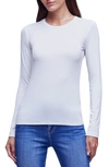 L Agence Crewneck Long Sleeve T-shirt In White