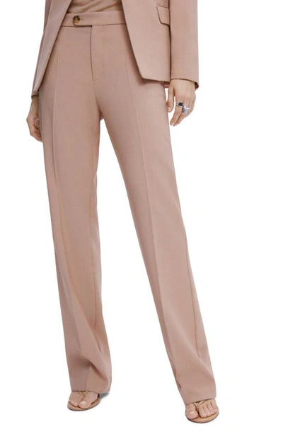 Mango Straight Suit Trousers Pale Pink