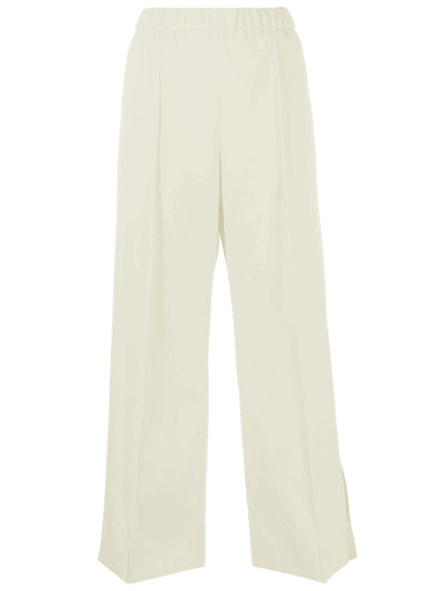 Jil Sander Track Inspired Relaxed Pant Double With Drawstring In White