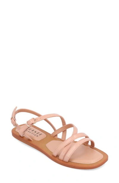 Journee Collection Ennid Tru Comfort Strappy Flat Sandal In Blush