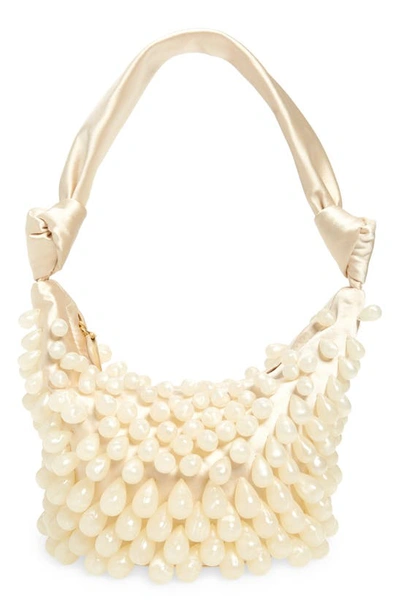 Cult Gaia Gia Beaded Shoulder Bag In Ivory