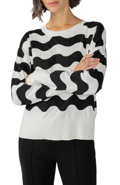Sanctuary Forever Favorite Cotton Blend Sweater In Wave Strip