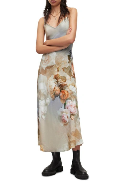 Allsaints Bryony Rosalia Floral Slipdress In Sunrise Blue | ModeSens