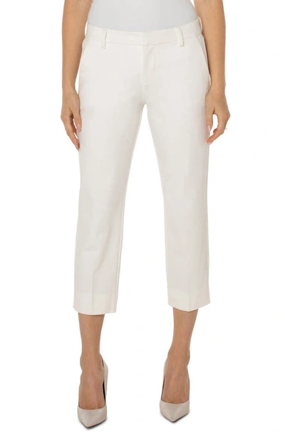 Liverpool Los Angeles Kelsey Slit Hem Crop Ponte Trousers In Vintage White