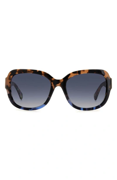 Kate Spade Laynes 55mm Gradient Sunglasses In Havana Beige Blue/ Grey Shaded