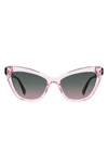 Kate Spade Amelie 54mm Gradient Cat Eye Sunglasses In Pink/ Green Pink