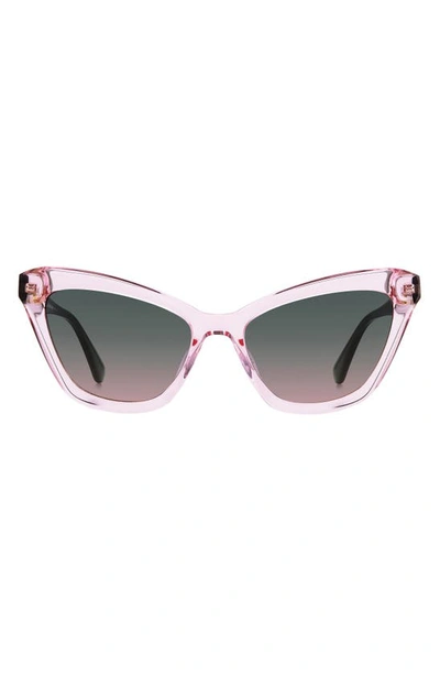 Kate Spade Amelie 54mm Gradient Cat Eye Sunglasses In Pink/ Green Pink