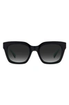 Kate Spade Camryns 50mm Gradient Polarized Square Sunglasses In Black Green/ Grey Shaded