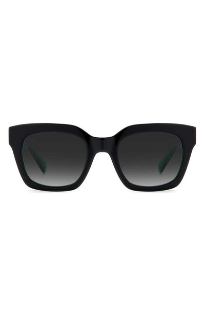 Kate Spade Camryns 50mm Gradient Polarized Square Sunglasses In Black Green/ Grey Shaded