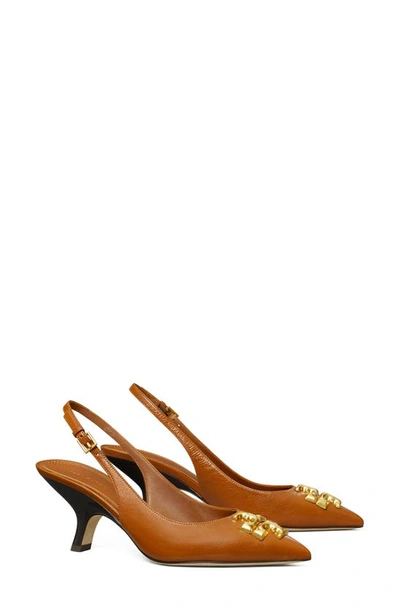 Tory Burch Eleanor Pointed Toe Slingback Pump In Bourbon