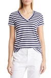 Caslon Short Sleeve V-neck T-shirt In Navy- White Stripe