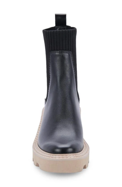Dolce Vita Hoven H2o Waterproof Bootie In Onyx Leather H2o