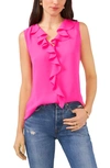 Vince Camuto Ruffled Blouse In Hot Pink