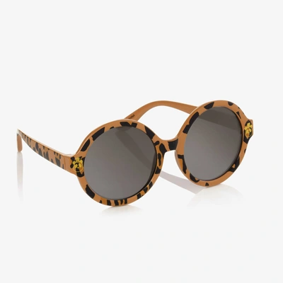 Mini Rodini Round Recycled Sunglasses In Brown