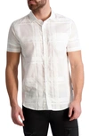 Karl Lagerfeld Cotton Plaid Slim Fit Button Down Shirt In White