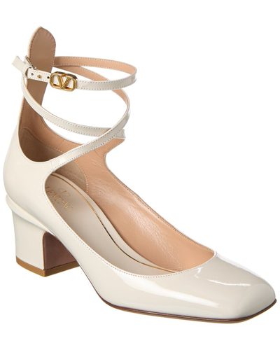 Valentino Garavani Tan Go Ankle Strap Sandal Shoes In White