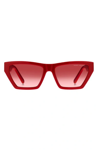 Marc Jacobs 55mm Gradient Cat Eye Sunglasses In Red