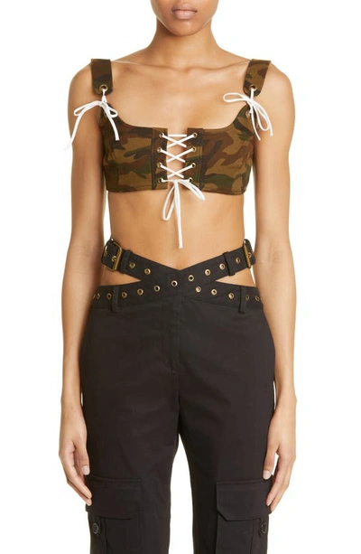 Double Belted Leather Bra Top