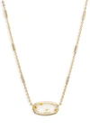 Kendra Scott Elisa Frame Pendant Necklace In White Mosaic