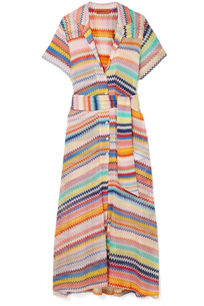 Missoni Short-sleeve Button-down Coverup Dress In White