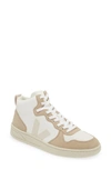 Veja V-10 High-top Sneakers In Extra White Pierre Sahara