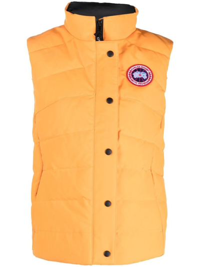 Canada Goose Logo-patch Padded Gilet In Orange