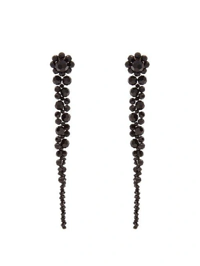 Simone Rocha Beaded-tassel Drop Earrings In Black