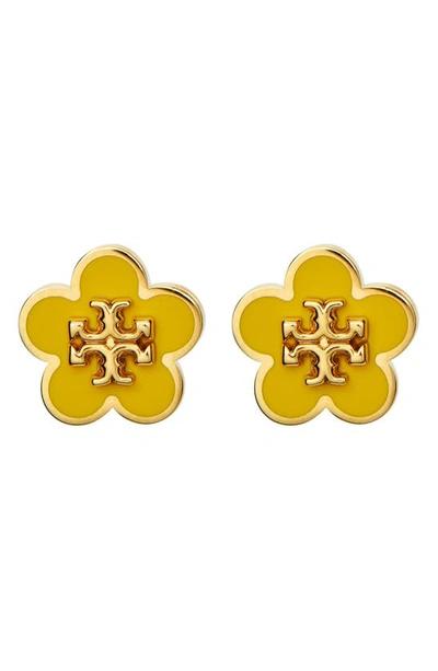 Tory Burch Kira Enamel Flower Stud Earring In Tory Gold Freesi