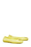 Tory Burch Minnie Travel Ballet Flat In Yellow