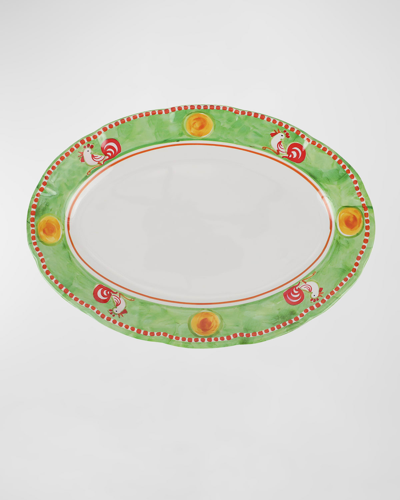 Vietri Melamine Campagna Gallina Oval Platter In Multicolor