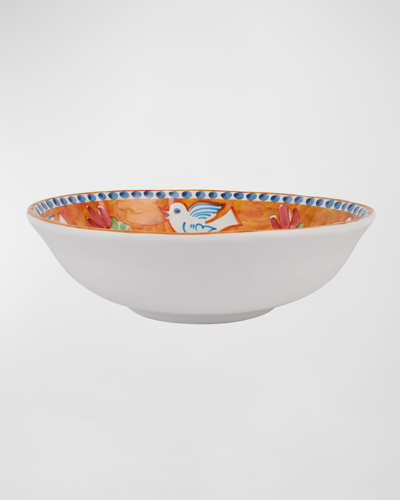 Vietri Melamine Campagna Uccello Large Serving Bowl In Multicolor