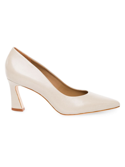 Bernardo Women's Faryn Leather Pointed Toe Pump In Eggshell Calf