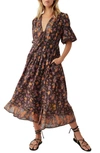 Free People Lysette Floral Maxi Dress In Chocolate Combo