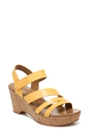 Naturalizer Cynthia Platform Wedge Sandal In Daffodil Yellow Leather